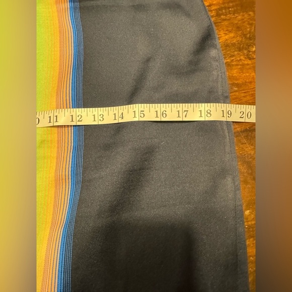 J. Crew Vintage Silk Blend Neon Stripe Navy Mini Preppy Pencil Skirt Sz 8 - Picture 8 of 8